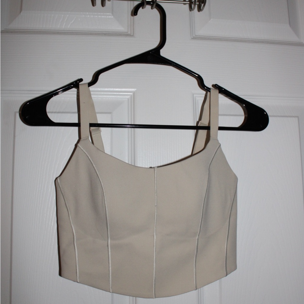 OFFLINE by aerie Cream Structured Cropped Tank